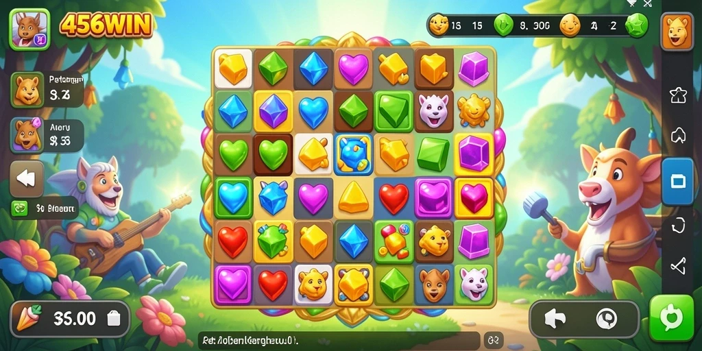 Gameplay seru 456WIN dengan tantangan Match-3 yang menarik.