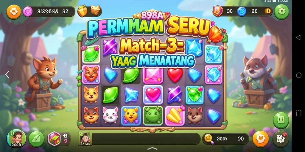Tangkapan layar gameplay 898A yang menampilkan aksi mencocokkan benda.