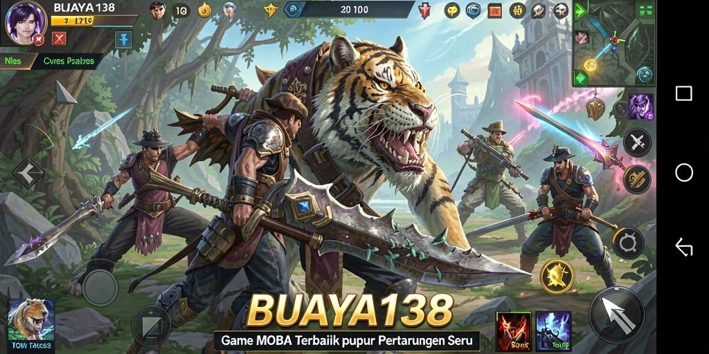Tampilan gameplay seru dari game MOBA BUAYA138