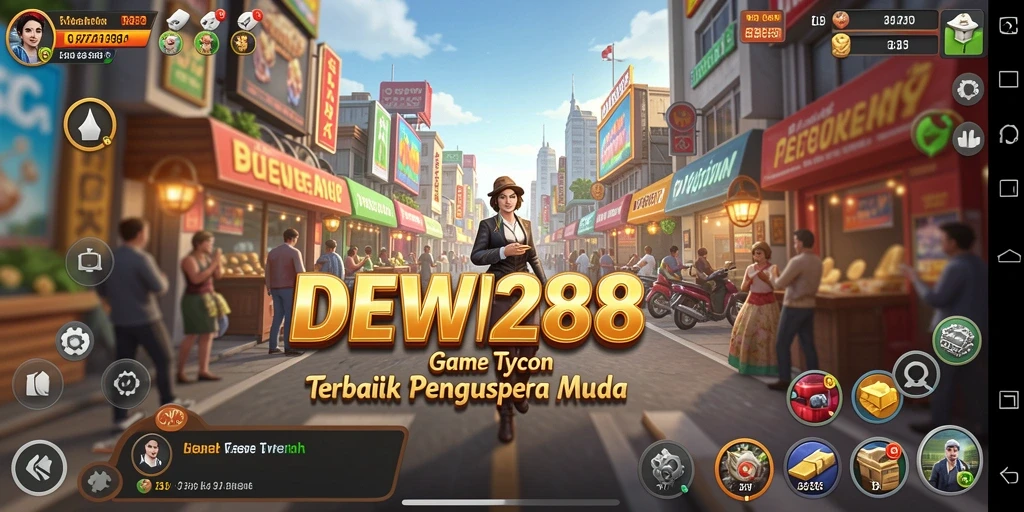 Screenshot DEWI288 menampilkan pemain mengelola bisnis Tycoon dengan strategi cerdas.