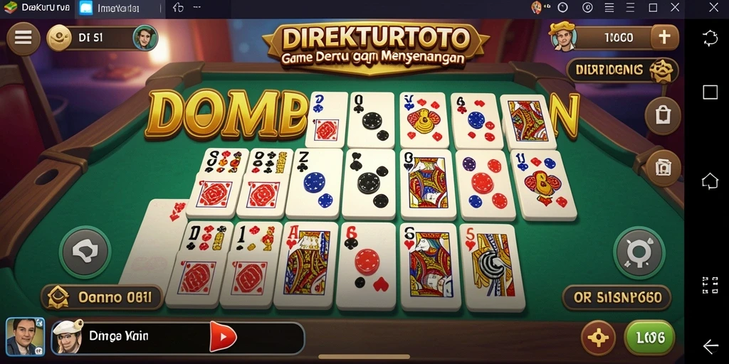 Tampilan gameplay seru dalam DIREKTURTOTO dengan domino yang menarik.