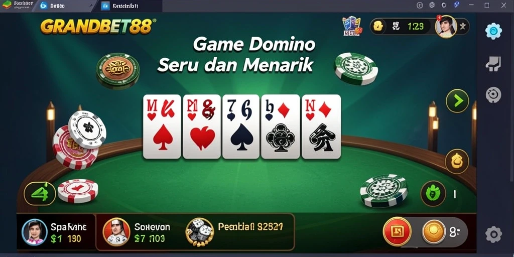 Tampilan gameplay seru di GRANDBET88 saat bermain Domino.
