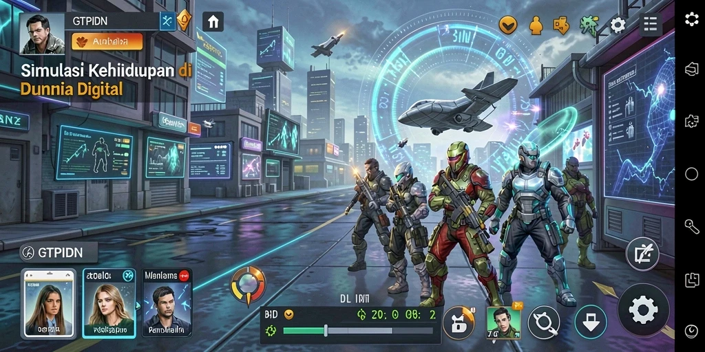 Tampilan gameplay GTPIDN menunjukkan aksi simulasi kehidupan yang mendalam.