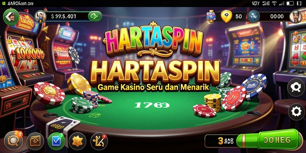 Tangkapan layar gameplay HARTASPIN yang menampilkan keseruan permainan Kasino.