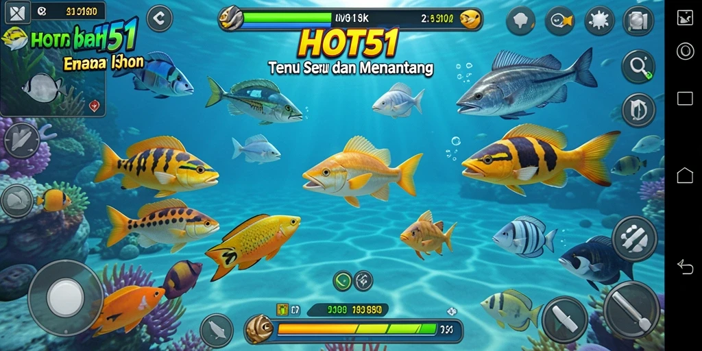 Tangkap ikan besar dalam gameplay HOT51 yang seru.