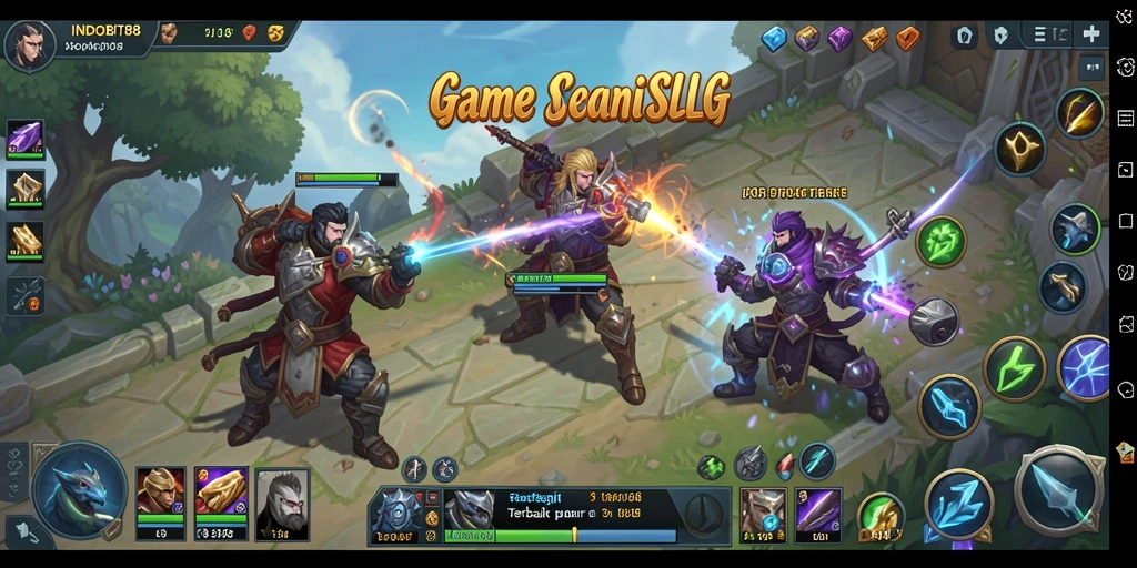 Tangkapan layar gameplay seru INDOBIT88 dengan pertempuran strategis.