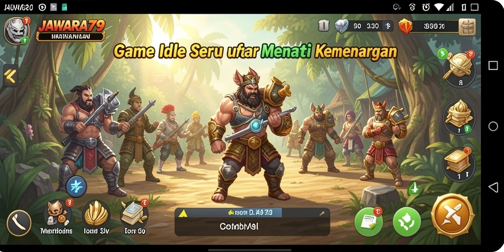 Menampilkan gameplay santai di <strong>JAWARA79</strong> untuk mengumpulkan karakter dan item.