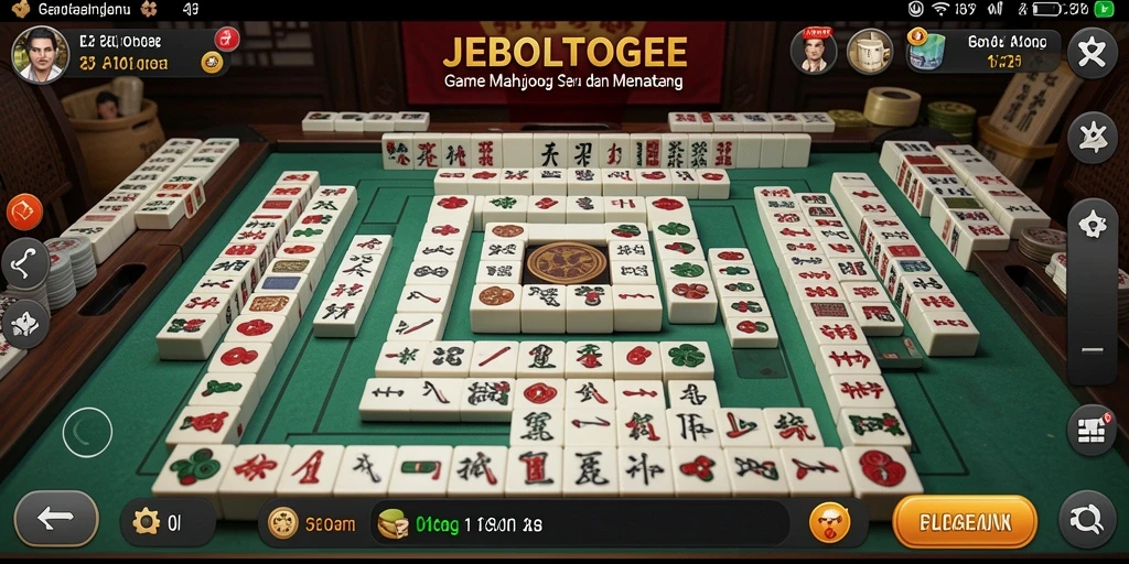 Tampilan gameplay <strong>JEBOLTOGEL</strong> yang menarik dengan elemen Mahjong yang menantang.