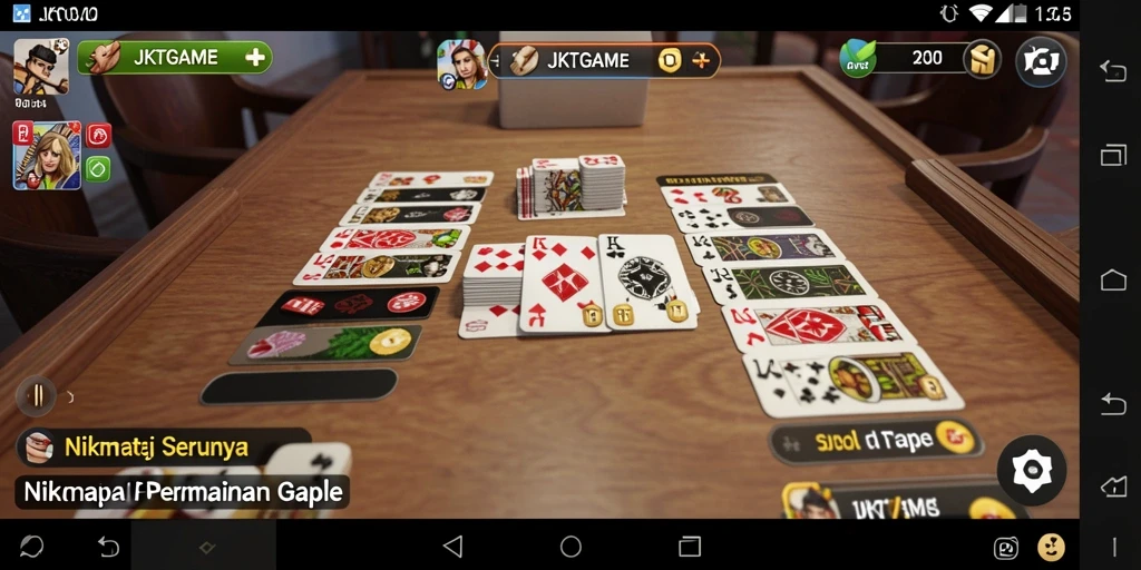 Tampilan seru dari gameplay Gaple di JKTGAME.