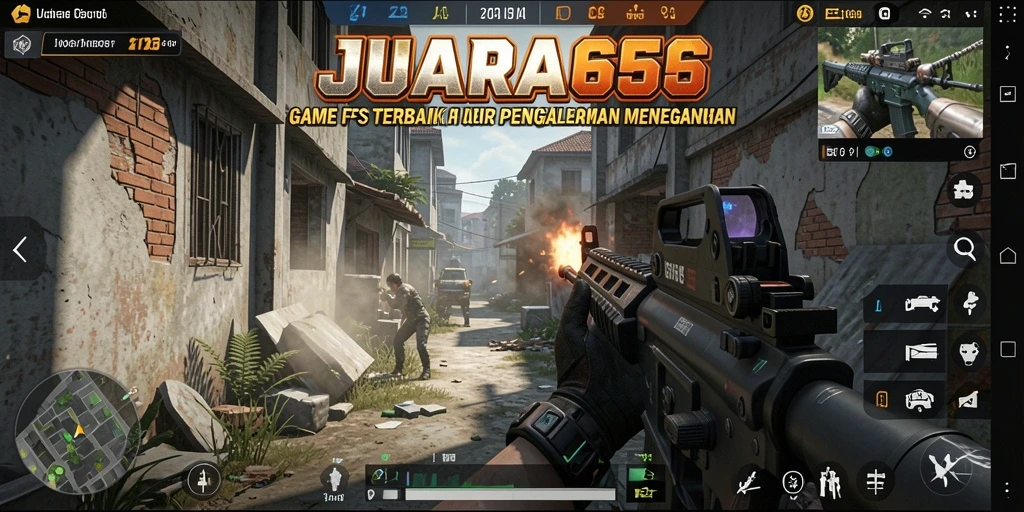 Screenshot gameplay JUARA666 yang mendebarkan dalam pertempuran FPS.