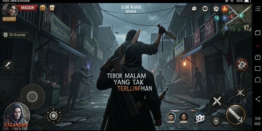 Tangkapan layar gameplay KAGANDAN yang menampilkan suasana mencekam dan menyeramkan.