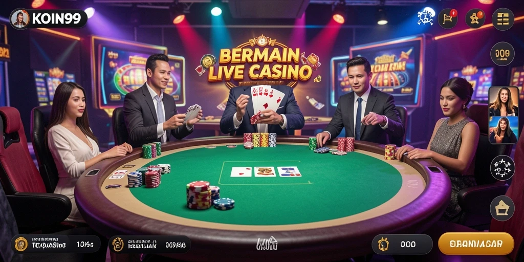Screenshot gameplay KOIN99 menampilkan aksi Live Casino yang mendebarkan.