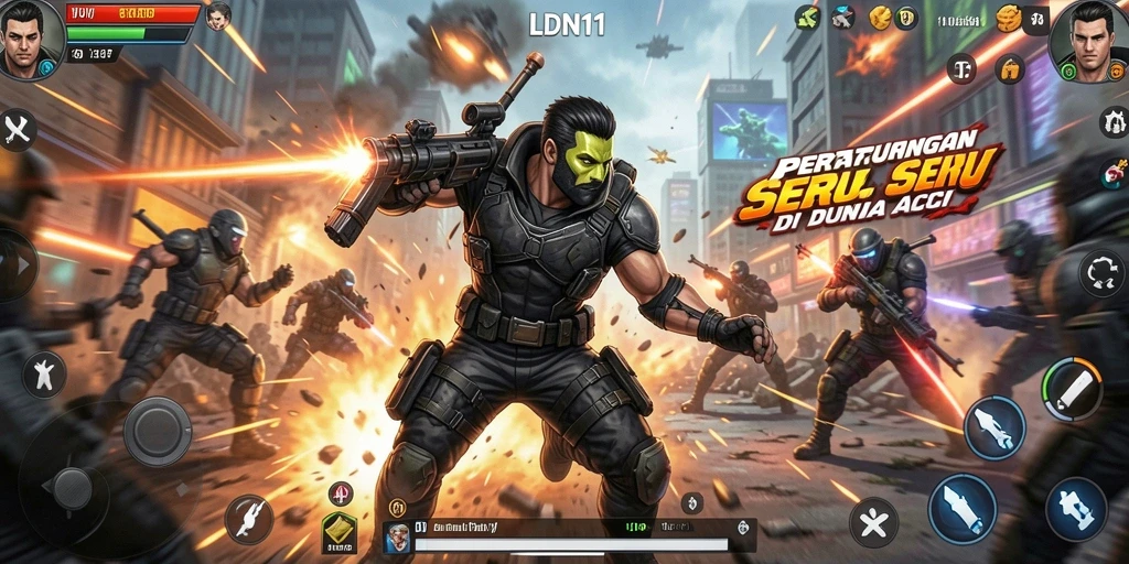 Screenshot LDN11 menampilkan aksi pertarungan yang mendebarkan.