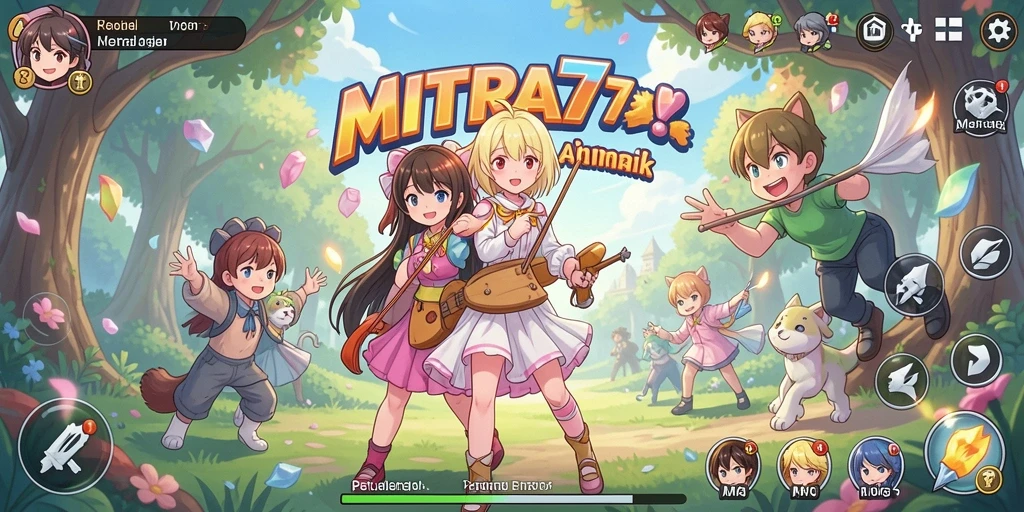 Tampilan menarik dari gameplay <strong>MITRA77</strong> dalam dunia Anime yang penuh warna.