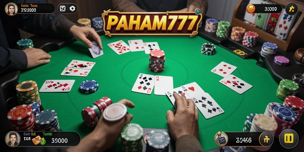 Screenshot PAHAM777 menampilkan gameplay Gaple yang menarik dan interaktif.