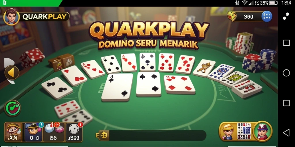 Cuplikan gameplay seru dari QUARKPLAY menampilkan strategi permainan domino.