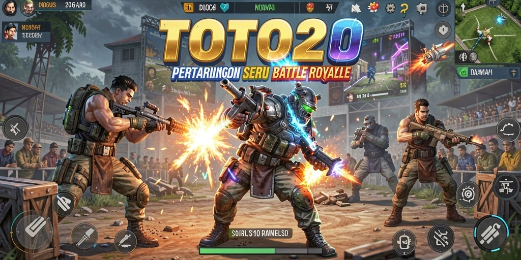 Tampilan gameplay seru TOTO20 dalam pertarungan Battle Royale.