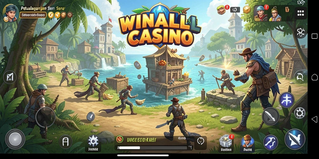 Screenshot gameplay menampilkan dunia terbuka yang menarik di WINALLCASINO.