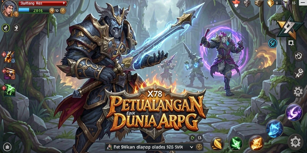 Tampilan gameplay X78 yang menegangkan dan penuh aksi petualangan ARPG.